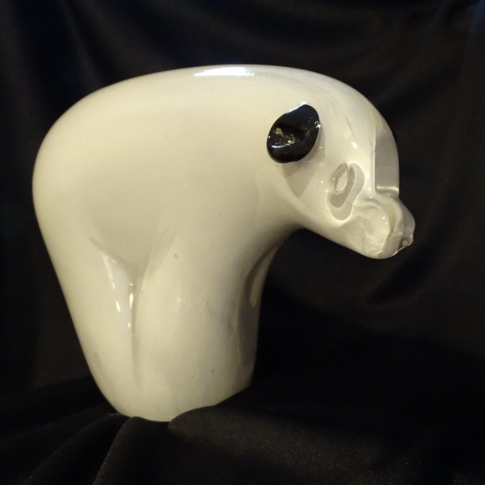 Polar bear - collectible vintage crystal, signed by Mario Brogi
